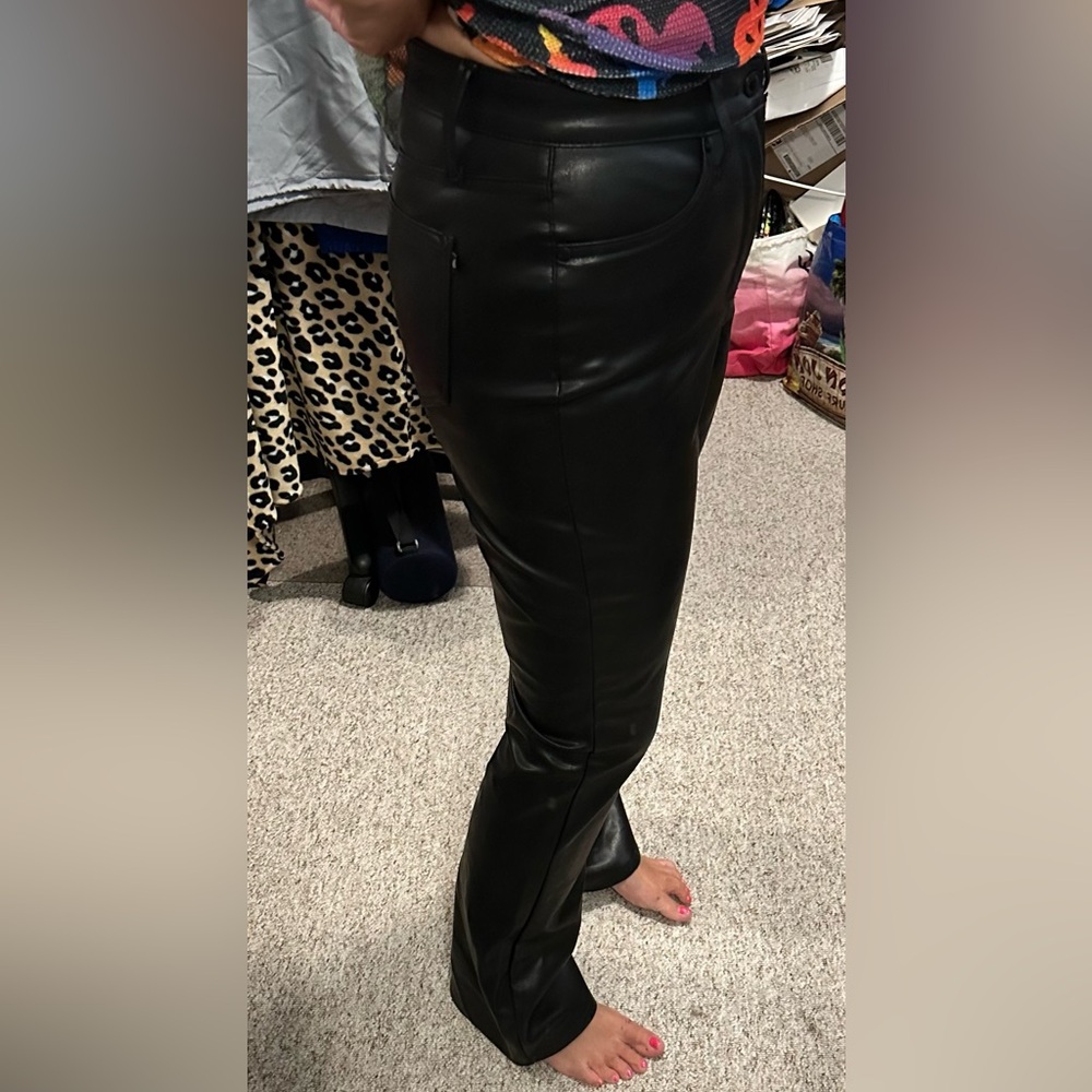 Judy Blue Black Faux Leather Bootcut Pants - Picture 2 of 4